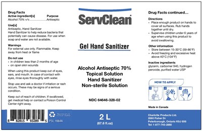 Gel Hand Sanitizer 2 Litres NDC 64646-328-02 - Gel Label 2L